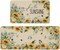 Spring Summer Kitchen Mats Set of 2, Sunflower Floral Bee Kitchen Rugs for Floor Non Slip Absorbent Low-Profile Seasonal Farmhouse Home Decor 17x29 and 17x47 Inch